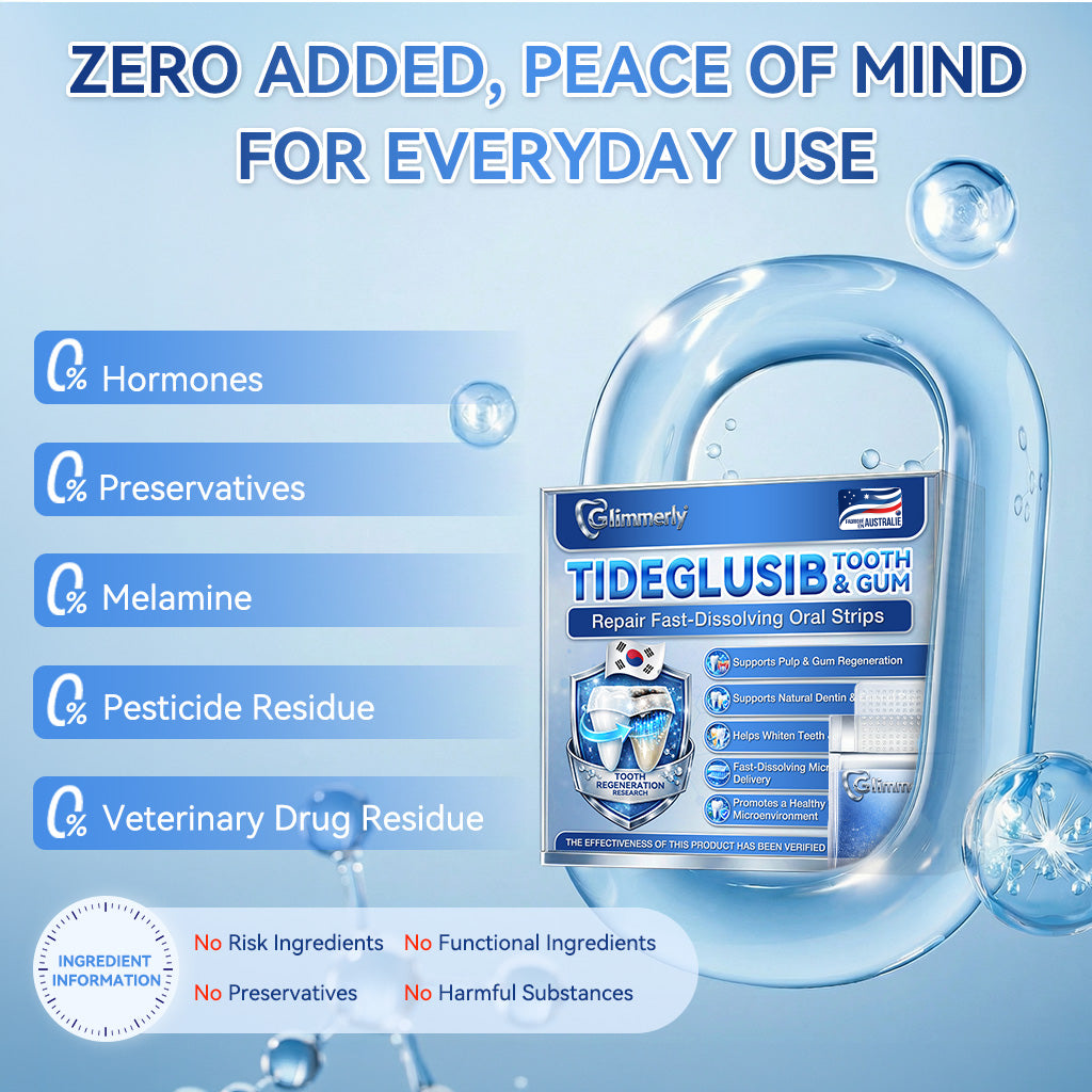 𝑮𝒍𝒊𝒎𝒎𝒆𝒓𝒍𝒚® 🦷 Tideglusib Fast‑Dissolving Tooth & Gum Repair Oral Strips🎋(Supports tooth repair and helps relieve gum discomfort and other common oral concerns)